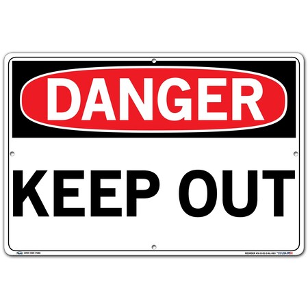 Vestil Aluminum Sign, 12-1/2" H, 18-1/2" W, Aluminum, Rectangle, English, SI-D-01-D-AL-063 SI-D-01-D-AL-063